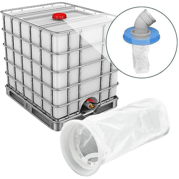 4 kpl Nylon IBC-suodattimet, IBC-suodattimen vaihto-osat, IBC-suodatin 1000 litran sadevesisäiliölle, pestävä IBC-suodatin, kansiadapteri