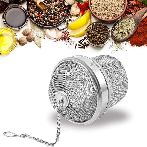 2-pakks rustfritt stål krydderkule te-sil te-infuser krydderkule rustfritt stål filter te-kule