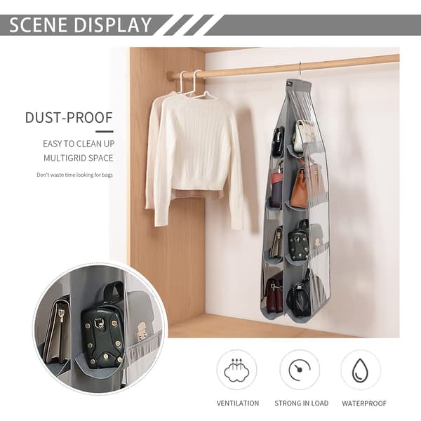 Storage Bags 2 Pockets 8 Organizer Transparent Window