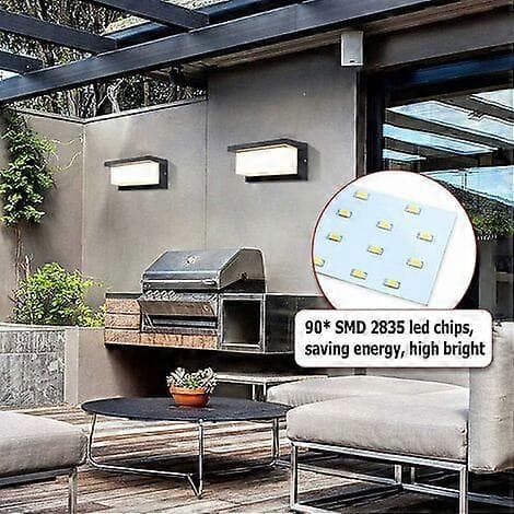 Modern Outdoor Wall Lamp LED 18W Waterproof IP66 Anthracite Aluminum Lighting