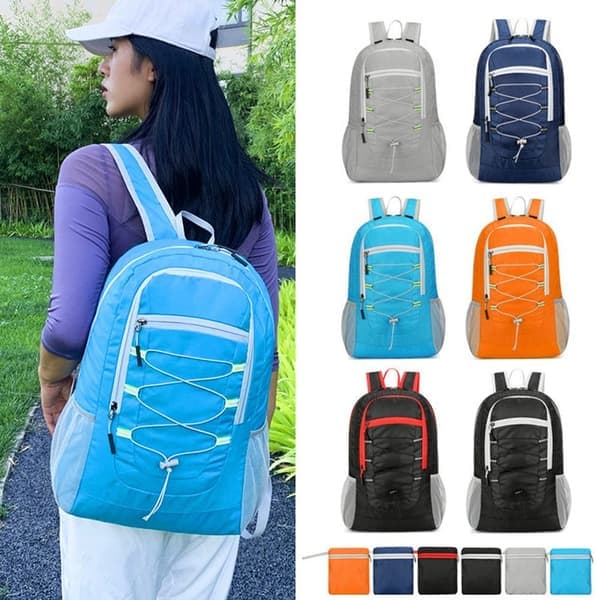 22L Waterproof Backpack, Cabin Bag - Foldable, Multifunctional Backpack for School, Travel & Work grey gray gray