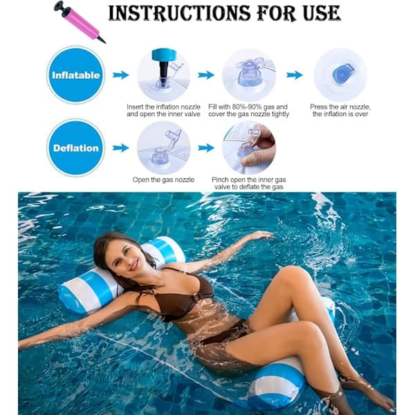 2-pack Pool Hammock Water Hammock for Adults, Relaxing Pool Chairs Inflatable Hammock Inflatable Pool Floats