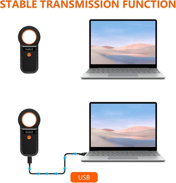 wxsp Gbformat Kæledyrsmikrochipscanner OLED Chip-læser til hunde Genopladelig USB Kæledyrschiplæser Chiplæser Kæledyrschip ID-scanner til