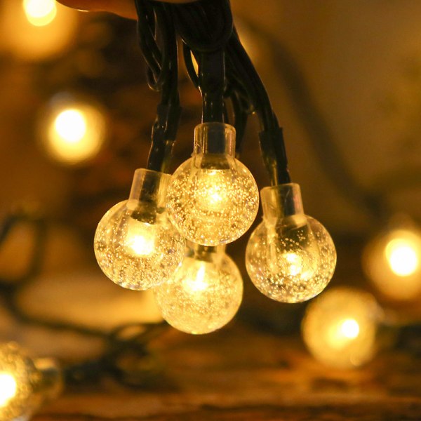 Utendørs solcelle LED-lysstrenger - 8 lysmoduser, dekorative lysstrenger for hageterrasse bryllup hjem soverom jul colour 7 meters