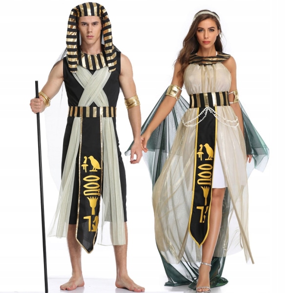 Halloween sminkboll grekisk gudinna klänning antikegyptisk farao Cleopatra Performance Dress XL set