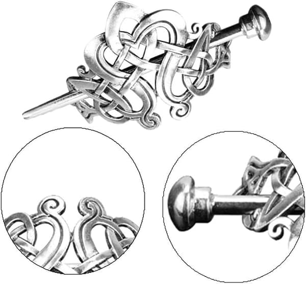 2 stilige retro Viking Celtic hårspenner, knyttede hårspenner, Vi