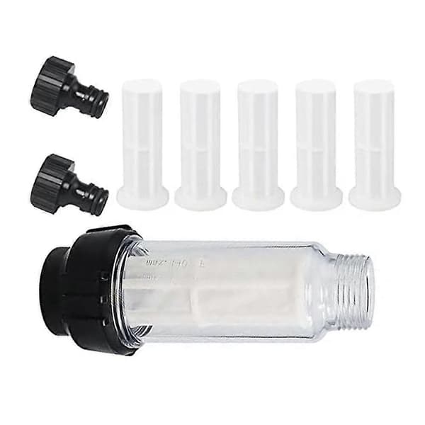 Vattenfilter Trädgårdsslang, 3/4 Tums Vattenfilter Vattenfilter Set Med 5 Filterinsatser + 2 Snabba Adaptrar