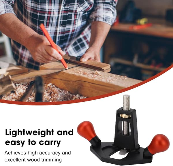 Planer, Fine and Precise Hand Plane, Woodworking Hand Planer with Depth Stop and Base Hole, DIY Carpentry Industry