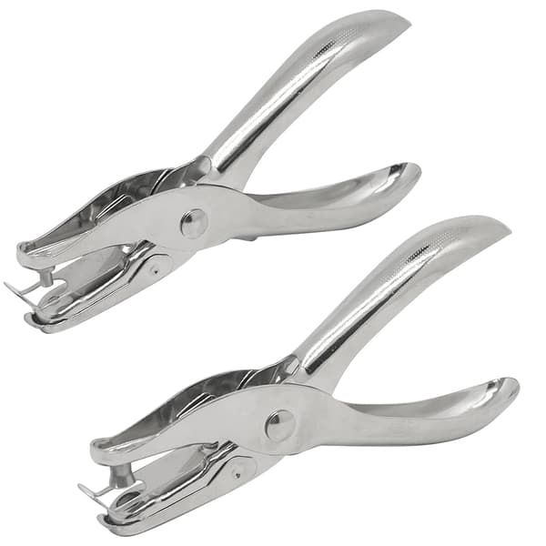 1/4\" (6mm) and 1/8\" (3mm) Small Single Hole Punch with 8 Sheet Capacity, Portable Handheld Hole Punch & Ticket Punch (2-pack)