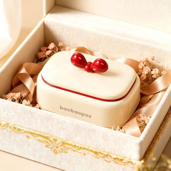 1-pack Soap Dish, Ivory White with Strap, Hydrophilic Soap Dish, Soap Storage with Drain, (with Lid)