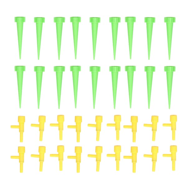18 Pcs Self-Watering Spikes Automatic Plant Watering Devices with Control Valve Switch Green