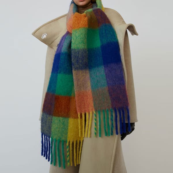 Höst- och vinterfärgad plädscarf, damer förtjockad scarf, sc