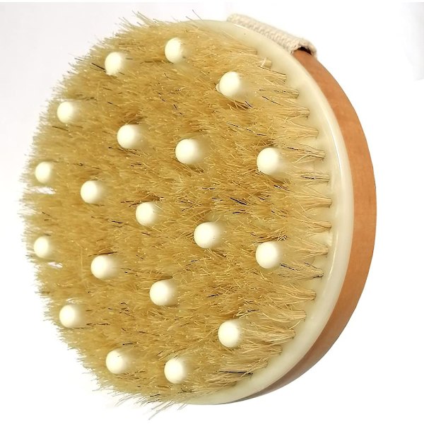 Torr kroppsborste, naturlig borste för bad, kroppsborste för lymfdränage, exfolierar, stimulerar blodcirkulationen