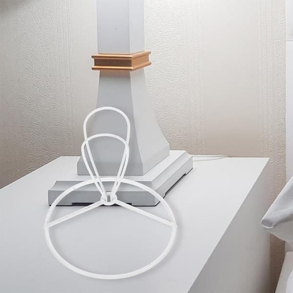 DIY Lampshade Frame Lampshade Adapter Ring White 90mm Iron Metal Wire Easy Installation