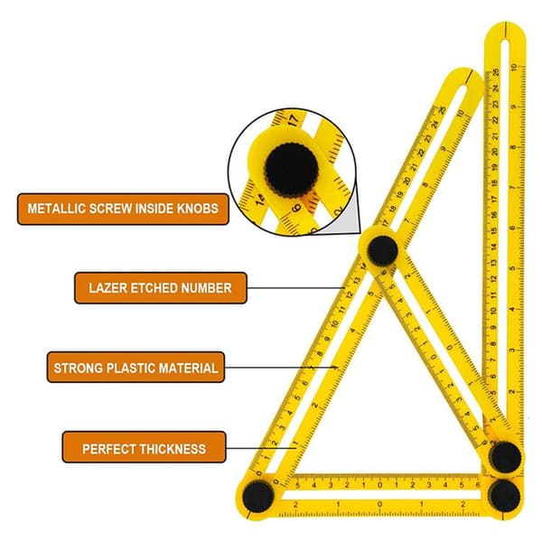 Multi-Angle Template Tool, Angle Finder, Multi-Angle Measuring Ruler, Foldable Measuring Ruler