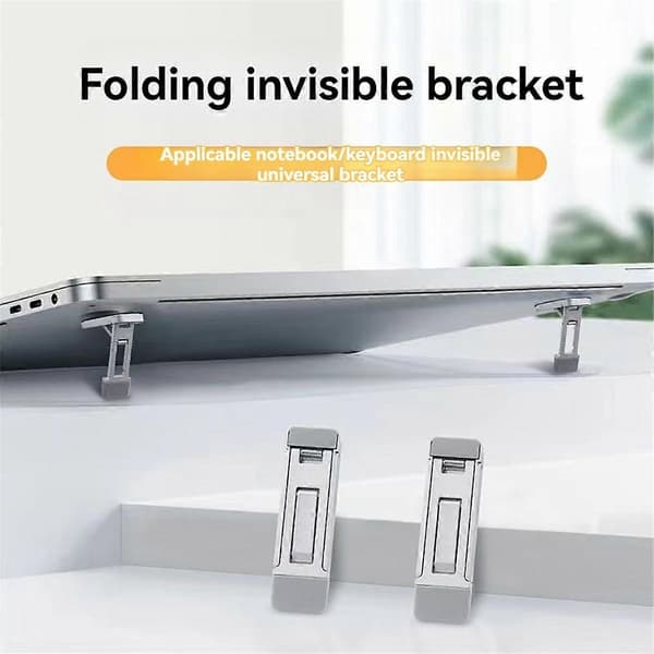 2 ST Bärbart Osynligt Laptopställ Mini Zinklegering Laptopfötter Lyftare Vikbart Laptopkylningsställ