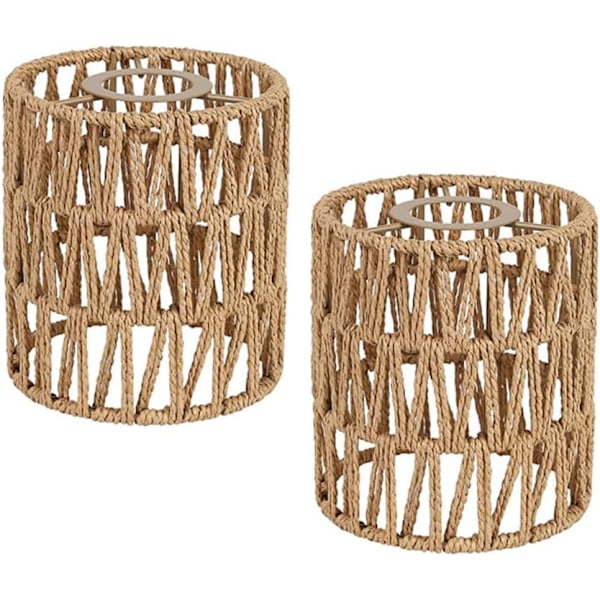2x Boho Flet Lampeskærm Hængelampe Gulvlampe Papir Lampeskærm