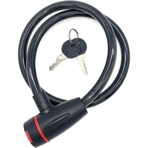 Cykel Låse Kabel, Kvalitets Twisted Stål Kabel Dækket Med Vand Og Ridsefast Silikonbelagt, Ideel Til Cykler, Elcykel (sort)