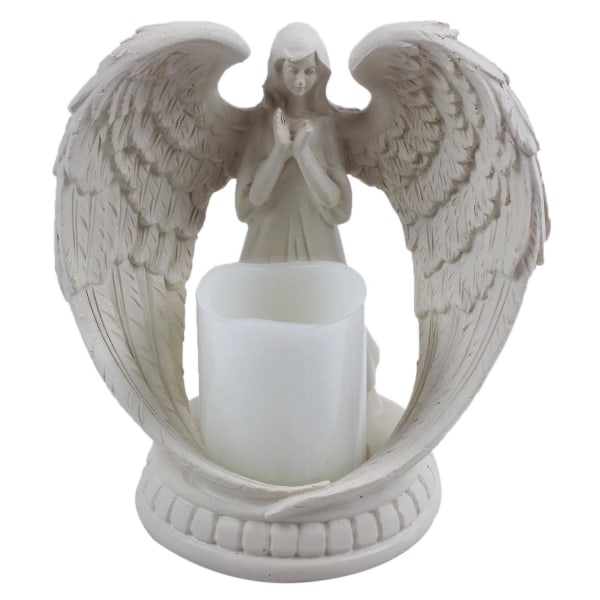 Kreative harpiks engelfigurer Elektronisk lysestake Håndverk Home Decor Angel Miniatyr stearinlys Hold