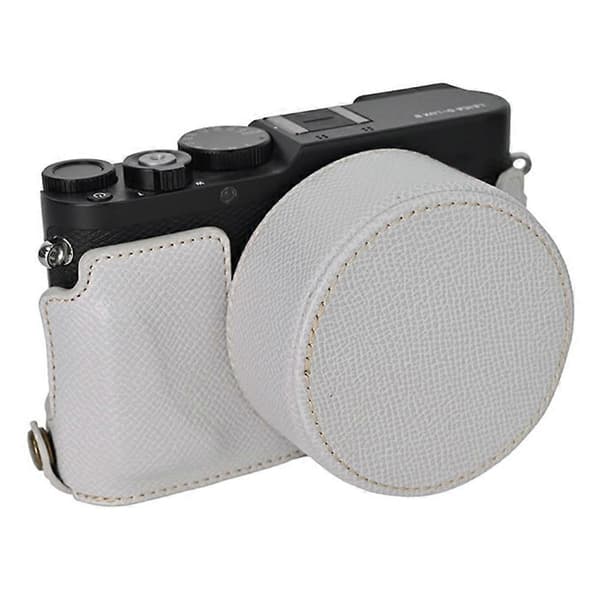 För Leica D-Lux 8 Kameraväska PU Läder Skyddsfodral med Linsskydd - Grå