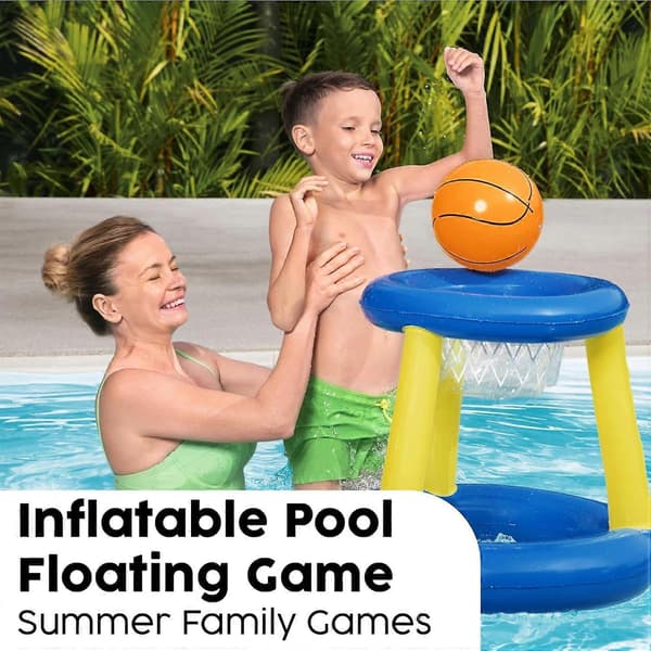 Inflatable Swimming Basketball Set, Floating Pool Game, Orange