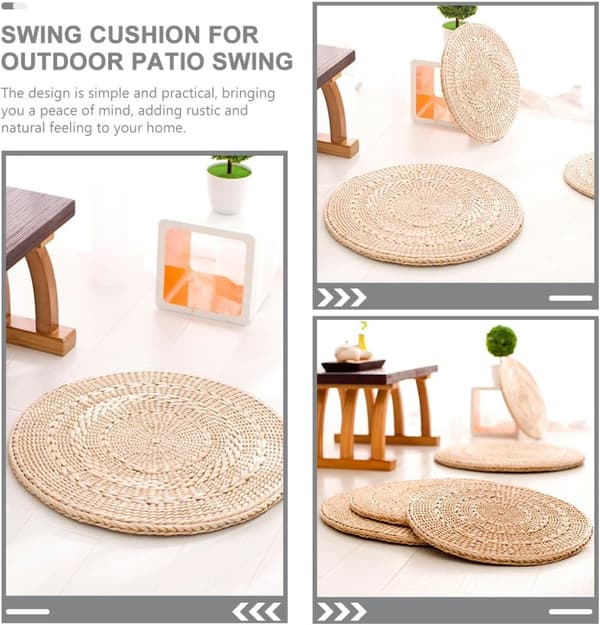 Braided Cushion Straw Woven Seat Cushion Comfortable Thick Round Straw Floor Mat