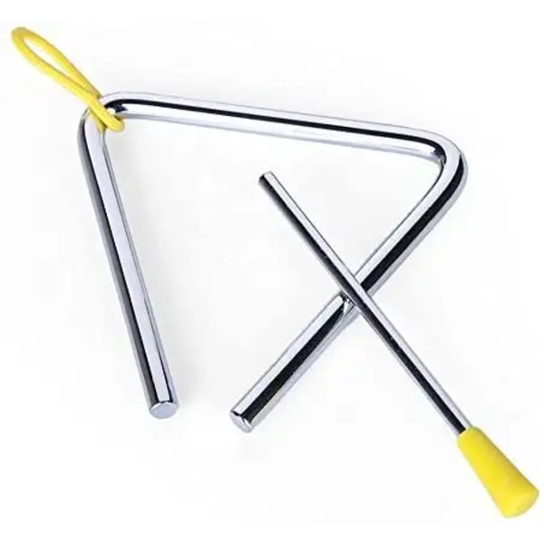 Steel Triangles Striker Rhythm Triangle Hand Percussion Musical Instrument (7 tommer)