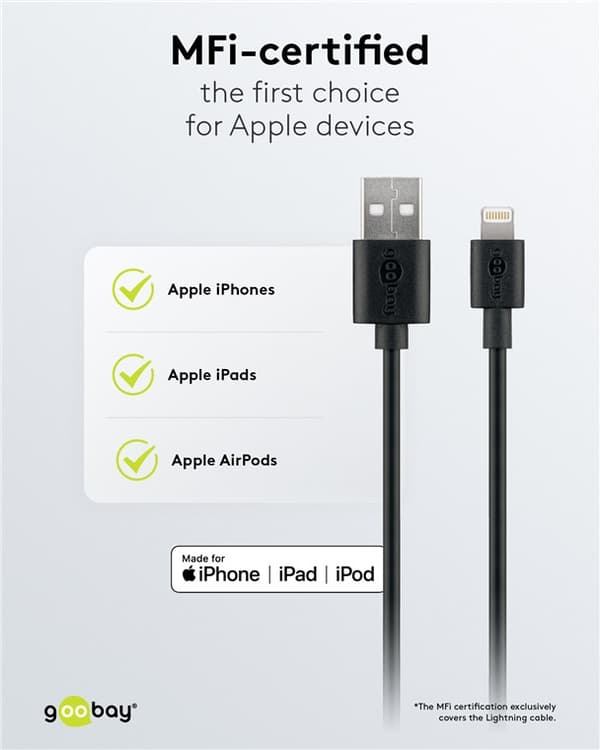 Apple Lightning ladesett (5 W) Svart