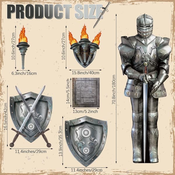 10 st medeltida festdekorationer 180 cm riddarborg item_package_quantity