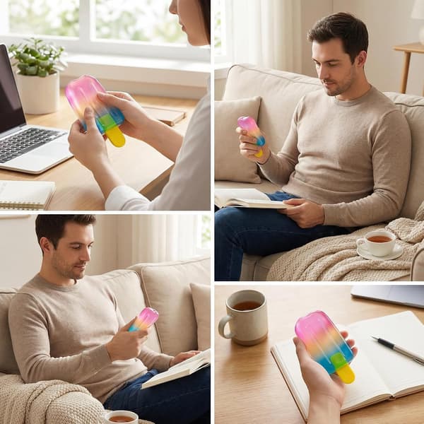 Nee Doh Ice Cream Squeeze Squishy, sommerfestfavoritter til børn og voksne, blødt sensorisk fidgetlegetøj