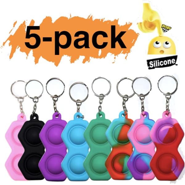5-pack Simple dimple, MINI Pop it Fidget Finger Toy / Leksak- CE multifärg multicolor