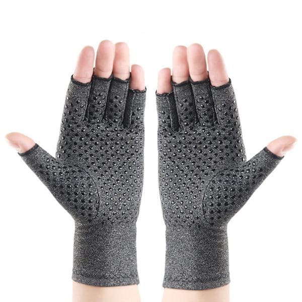 Fingerless Compression Gloves, 1 Pair Grey Grey-FQ- Grey S Grey Grå