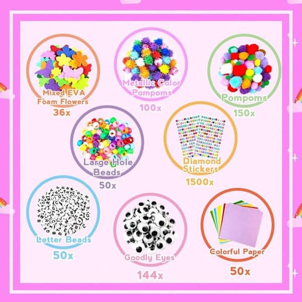 Craft Set for Kids - Complete Set with Pipe Cleaners and Materials - Suitable for Children Aged 4-12
