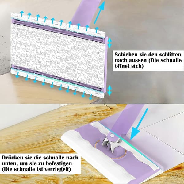 Automatic Metabolism, 360 Multifunctional Flat Mop, Hands-Free Mini Mop, Compatible with Facial Towels, Metabolic Handle