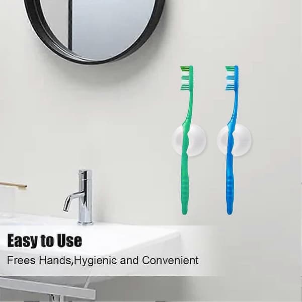 4 Pcs Toothbrush Holder with Suction Cup, Wall Mounted Toothbrush Hook Plug Holder, Multifunctional Wall Storage Hook for Toothbrush