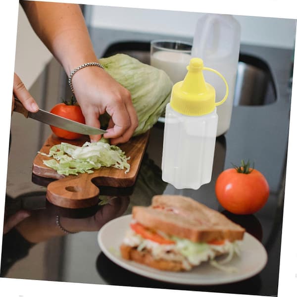 4-delt klembar sauceflaske, saucedispenserflaske, genanvendelig