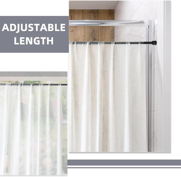 2pcs Adjustable Tension Rod Extendable Clothes Rail Iron Curtain Rod Rust-Resistant Elegant