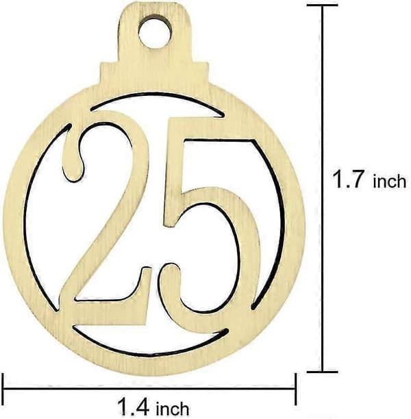 Trænumre til nedtælling til julekalender 1-25, julegavemærker, 25 stk, Betterlifefg