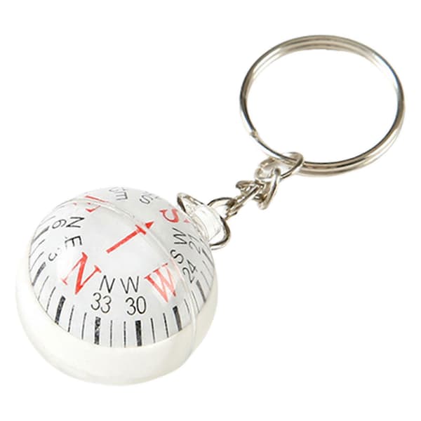 Robust Small Compass Keychain with Floating Dial for High-Performance Direction in Outdoor Activities and Daily Use White White White