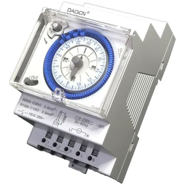 24-hour bidirectional timer, DIN rail mounting - 230V - 16A - Clear digital display - Integrated power reserve - SUL 181 D