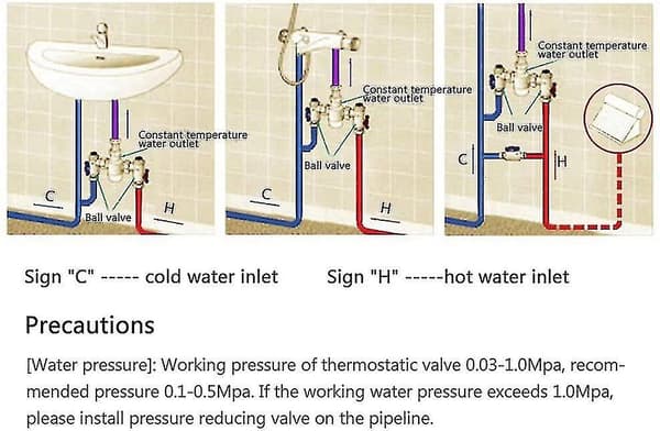 Thermostatic mixer for hot and cold water in solid brass, fixed temperature mixer for washbasin [db]