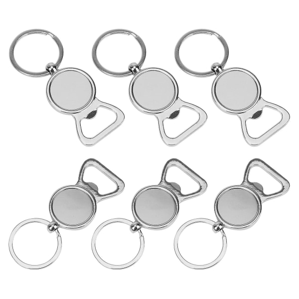 10 stk Sublimeringsmetall Blanke Nøkkelring Flaskeåpner Nøkkelring Termisk Overføring Blanke Metall Nøkkelring