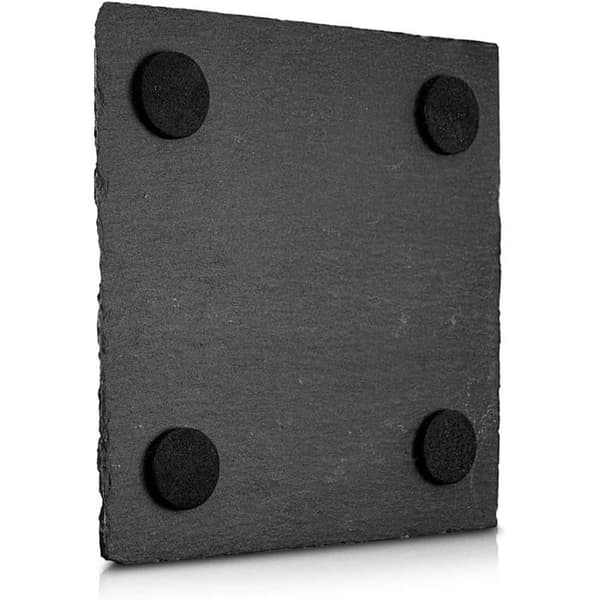 Slate Coasters - Set of 4 - Natural and Square 10 cm - Non-slip for Tables - Ideal for Appetizers