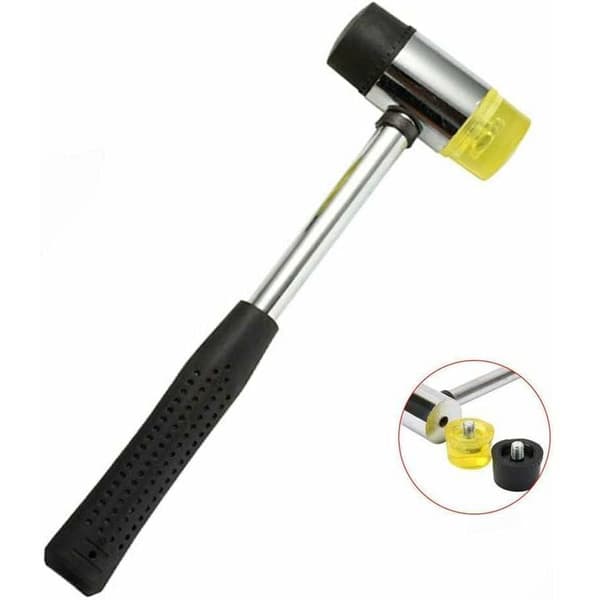 Double-headed soft rubber nylon hammer with non-slip rubber handle for jewelry making (35 mm)