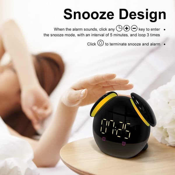 LED-väckarklocka för barn med snooze-funktion