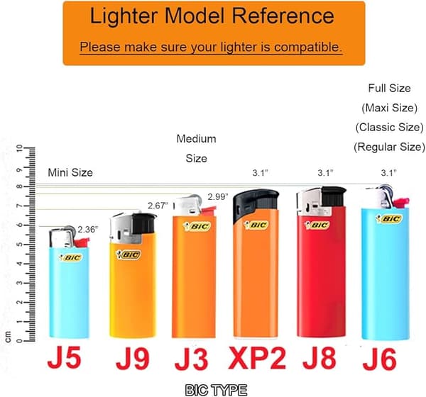 Heavy Curved Lighter Protective Case Metal Ergonomic Design for BIC Full Size Lighters