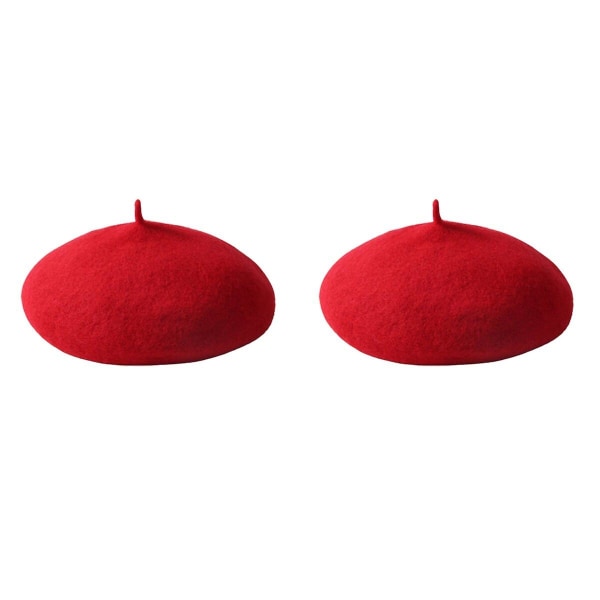 3 stk børn varm baret baby uld hat udendørs vinter til pige efterår børn - str. M (rød) 2 stk. 2pcs M