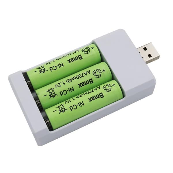 Universal USB-udgang Batterioplader 3 rum Adapter til AA AAA B