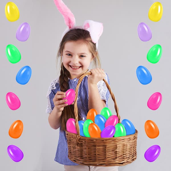 50 Easter Eggs, Pop-Up Egg Prize Capsule 6x4cm, Filling Not Included