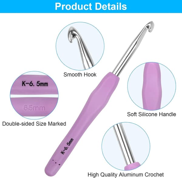 Crochet Hook Set 12 Sizes 51 Piece Yarn Crochet Set for Beginners Crochet Hooks with Ergonomic Handles for Arthritic Hands Crochet Hook Set